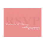 Salmon pink RSVP simple wedding response card Postcard