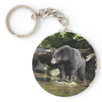 "Salmon Spotting" Black Bear Gifts Keychains