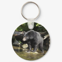 "Salmon Spotting" Black Bear Gifts keychains by HANDPRINTS "Salmon Spotting" Black Bear Gifts keychains