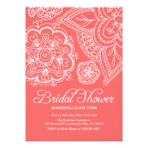 Salmon & White Bridal Shower Invitation invitations