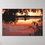 Salmos 23 1-3 con Puesta del Sol posters