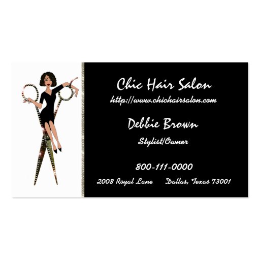 Salon (African American) Business Cards (front side)