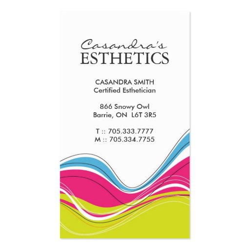 Salon and Aesthetics Business Cards (front side)