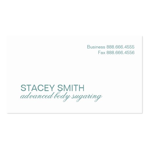 Salon and Day Spa Business Card (back side)