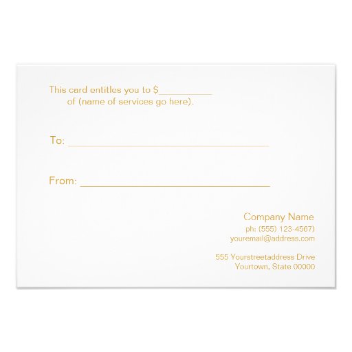 Salon and Spa Aqua Blue Glass Gift Certificate Personalized Invitation