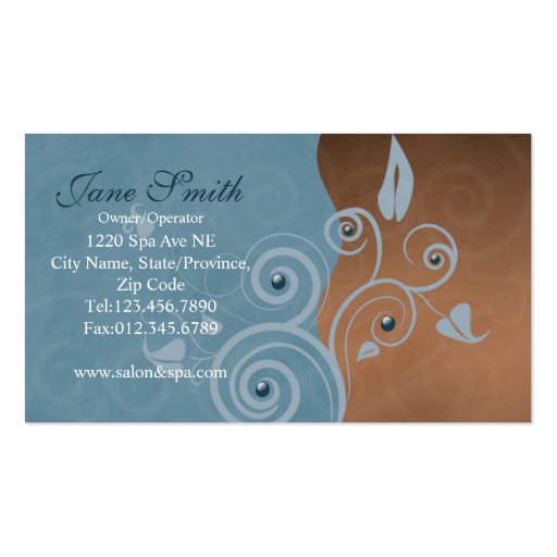 salon and spa business card (front side)