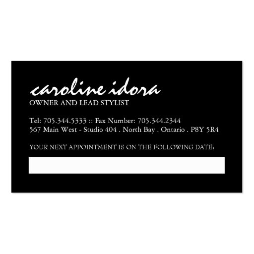 Salon and Spa Business Card Template (back side)