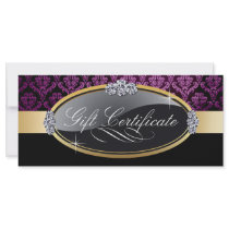 SALON AND SPA GIFT CERTIFICATE RACK CARD