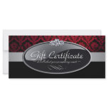 SALON AND SPA GIFT CERTIFICATE RACK CARD