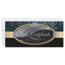 SALON AND SPA GIFT CERTIFICATE CUSTOMIZED RACK CARD