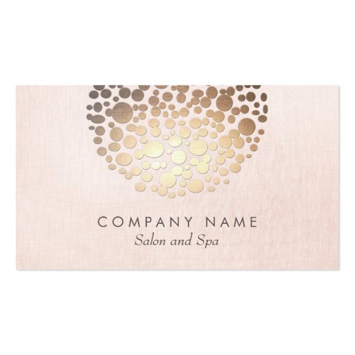 Salon and Spa Pink Linen Look Business Card (front side)