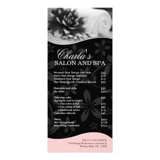 Salon and Spa Service Menu rackcard