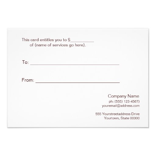 Salon and Spa Simple and Elegant Gift Certificate Announcement