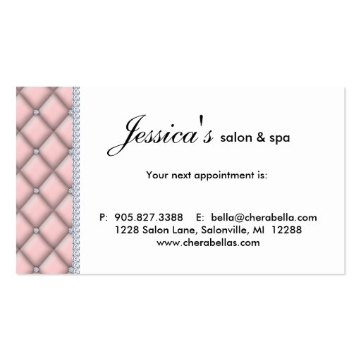 Salon Appointment Card Crown Woman Silhouette Business Card Template (back side)