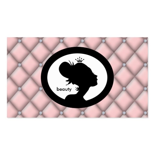 Salon Appointment Card Crown Woman Silhouette Business Card Template (front side)