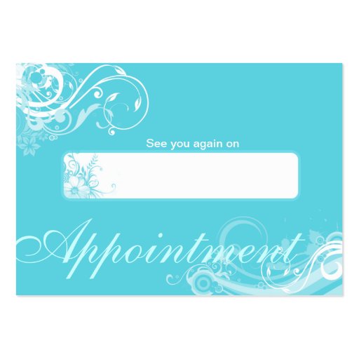 Salon Appointment Card Spa Floral Swirls BB Business Cards (front side)