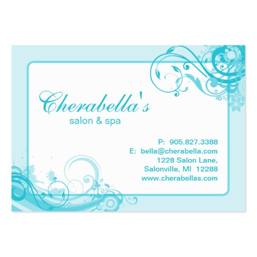 Salon Appointment Card Spa Floral Swirls BB Business Cards (back side)