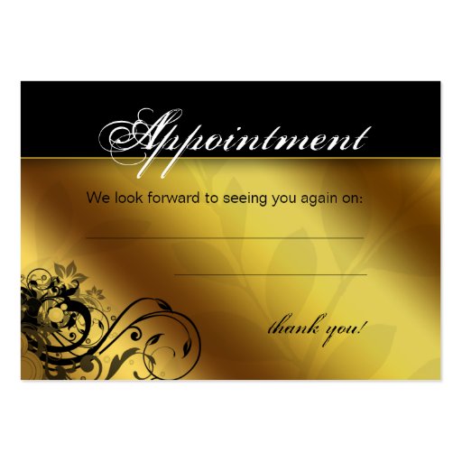 Salon Appointment Card Spa Gold Floral Butterfly Business Cards (front side)