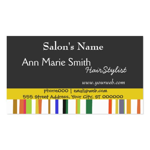 Salon  Barber Appointment Business Cards (front side)