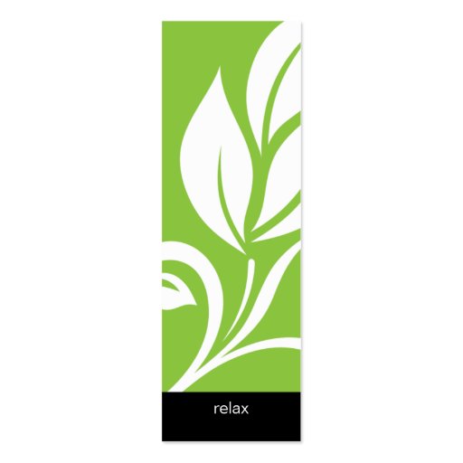 Salon Bookmark Spa bold leaf floral flower green Business Card Templates