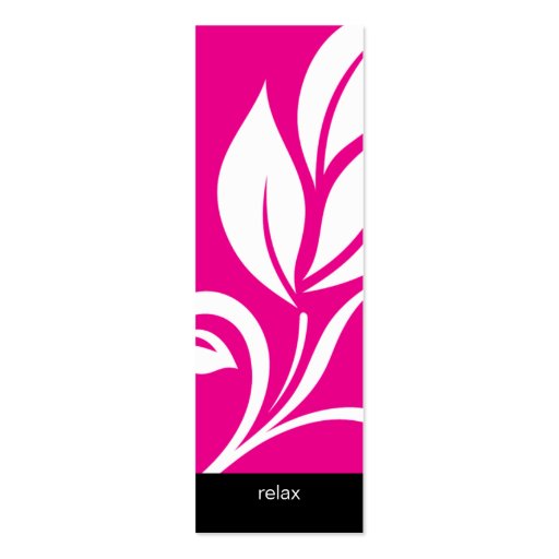 Salon Bookmark Spa bold leaf floral flower pink Business Card Template