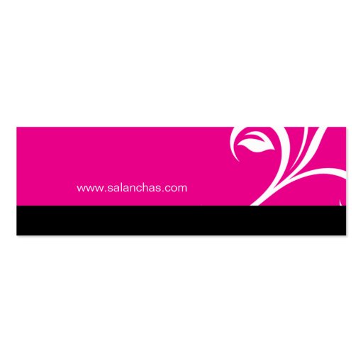 Salon Bookmark Spa bold leaf floral flower pink Business Card Template (back side)