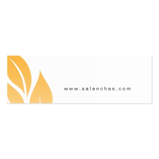 Salon Bookmark Spa bold leaf floral flower yellow Business Card Template (back side)