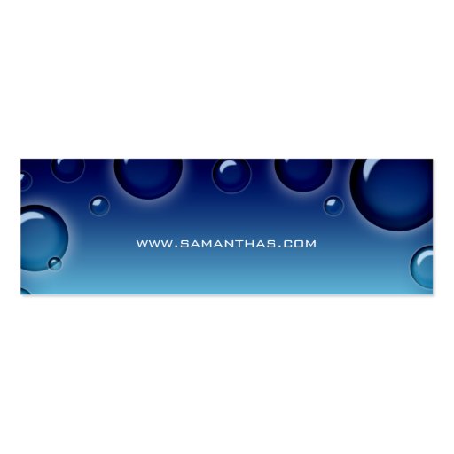 Salon Bookmark Spa bubbles blue Business Card Templates