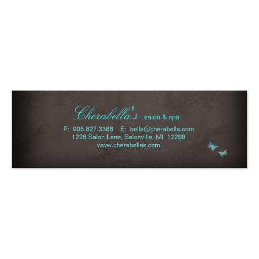 Salon Bookmark Spa Butterfly Floral Business Card Templates (back side)
