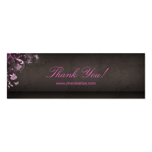 Salon Bookmark Spa Butterfly Floral pink Business Card Templates (front side)