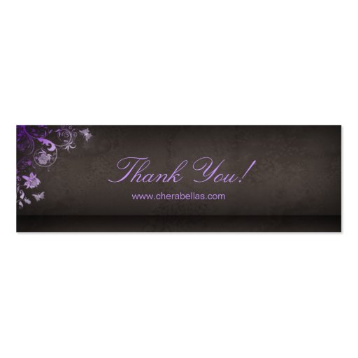 Salon Bookmark Spa Butterfly Floral purple Business Cards (front side)