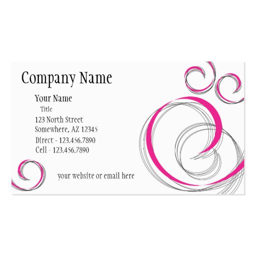 Salon Business Card (front side)