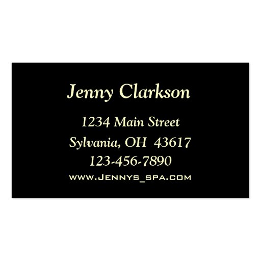 Salon Business Card (back side)