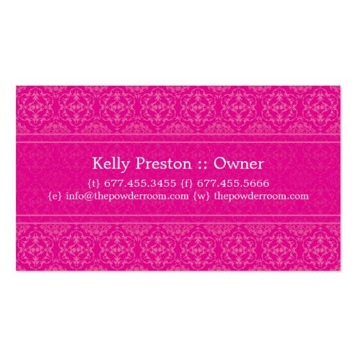 Salon Business Card (back side)