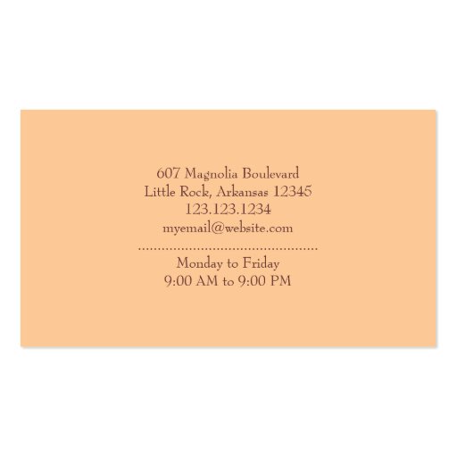 Salon Business Card (back side)