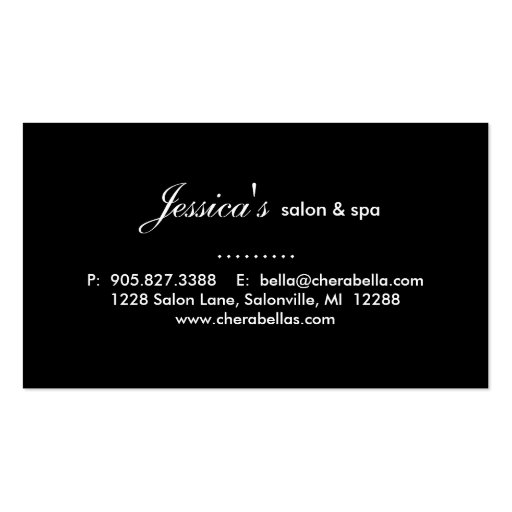 Salon Business Card Butterfly Woman Colorful (back side)