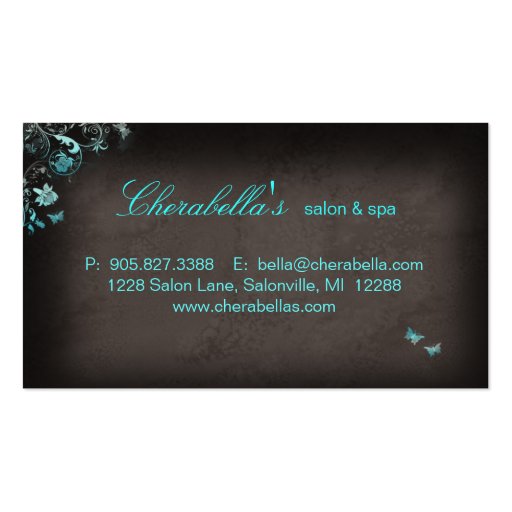 Salon Business Card Spa Butterfly (back side)