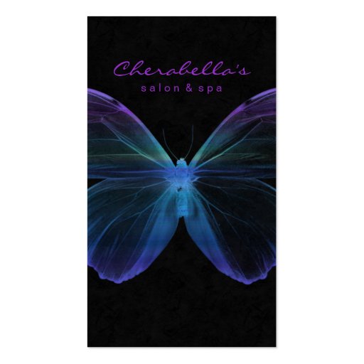 Salon Business Card Spa Butterfly Blue Purple Grn