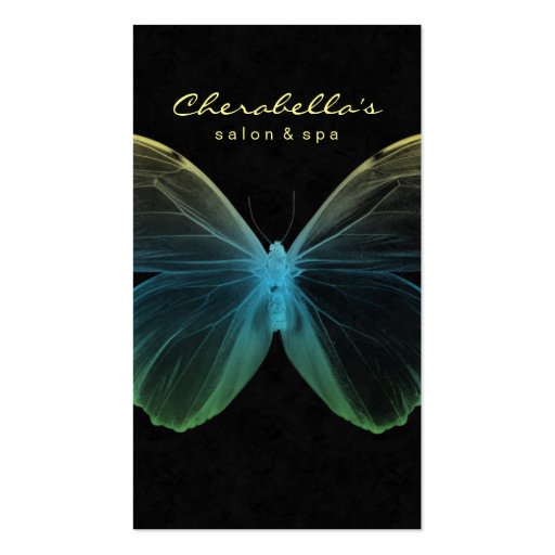 Salon Business Card Spa Butterfly Blue Yellow