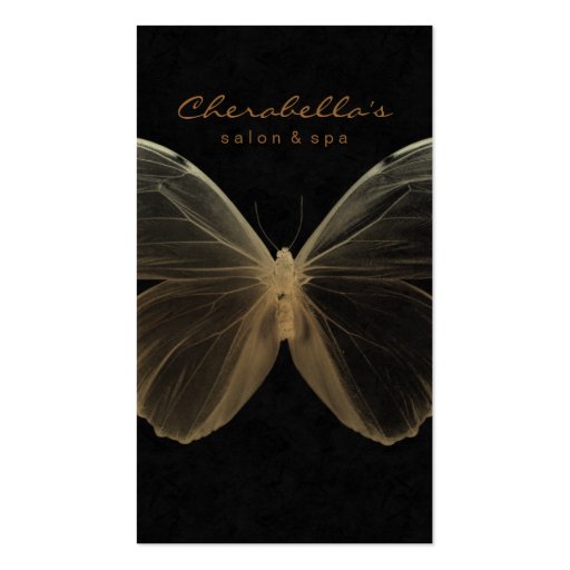 Salon Business Card Spa Butterfly Gold (front side)