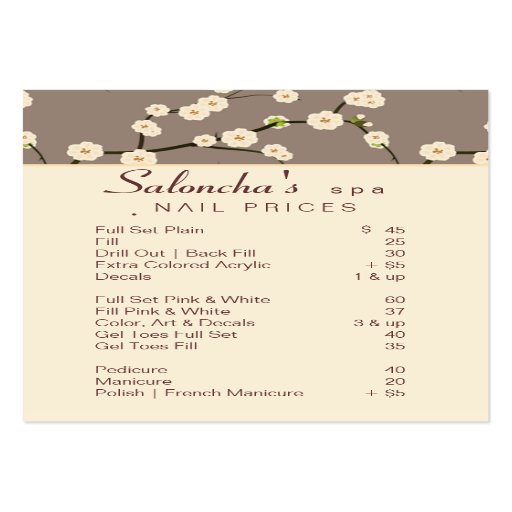 Salon Business Card spa cherry blossom beige 2