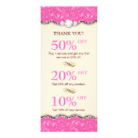 Salon Coupons Jewelry Leopard Pink Cream Rack Card Design