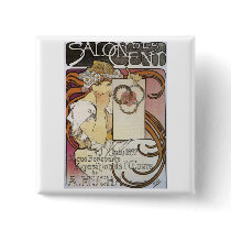 Salon des Cent. ~ Alphonse Mucha buttons by ArtNouveauDaz Salon des Cent. ~ Alphonse Mucha buttons