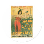 Salon du Cycle et de Automobile Round Stickers