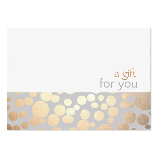 Salon Faux Gold Leaf and Gray Gift Certificate Business Card Template (front side)