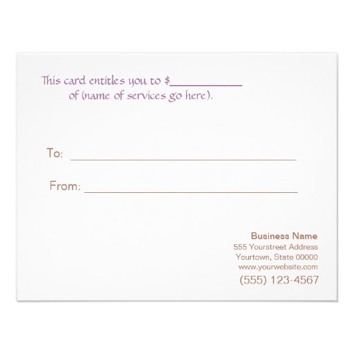 Salon Faux Sequins Linen Salon Gift Certificate Custom Invite