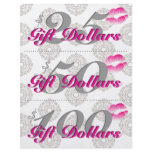 Salon Flyer Spa Lips Pink Damask Gift Certificates