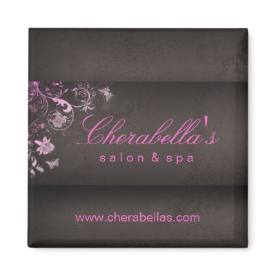 Salon Fridge Magnet Spa Butterfly pink by spacards