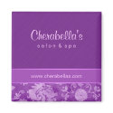 Salon Fridge Magnet Spa floral damask purple by spacards Salon Fridge Magnet Spa floral damask purple
