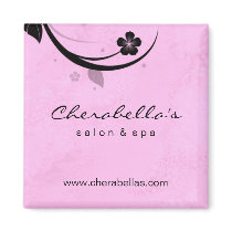 Salon Fridge Magnet Spa floral watery pink